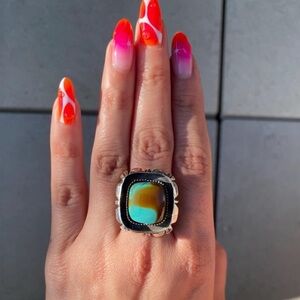 LESS ON I G Size 6 Pilot Mountain Turquoise Ring by High Horse Jewelry